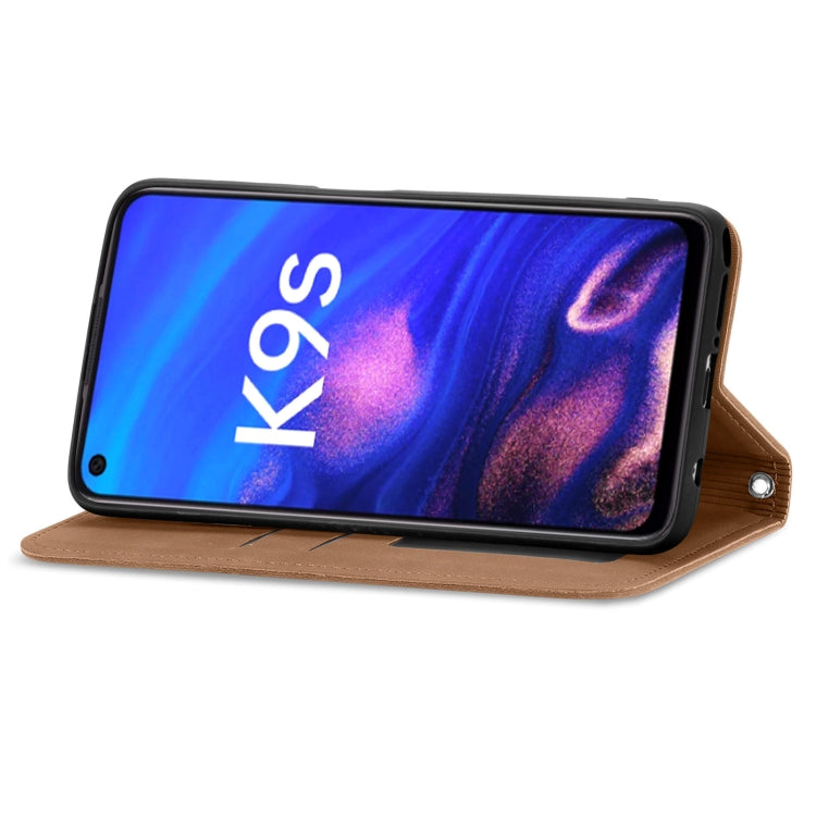 For OPPO K9s Retro Skin Feel Magnetic Horizontal Flip Leather Phone Case