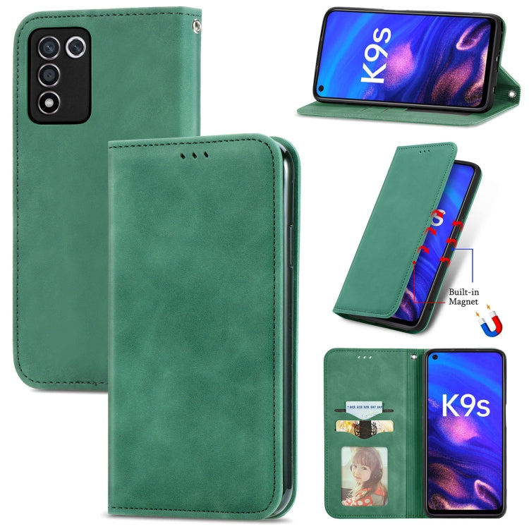 For OPPO K9s Retro Skin Feel Magnetic Horizontal Flip Leather Phone Case