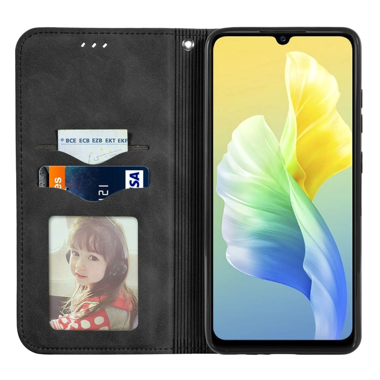 For vivo S10e Retro Skin Feel Magnetic Horizontal Flip Leather Phone Case