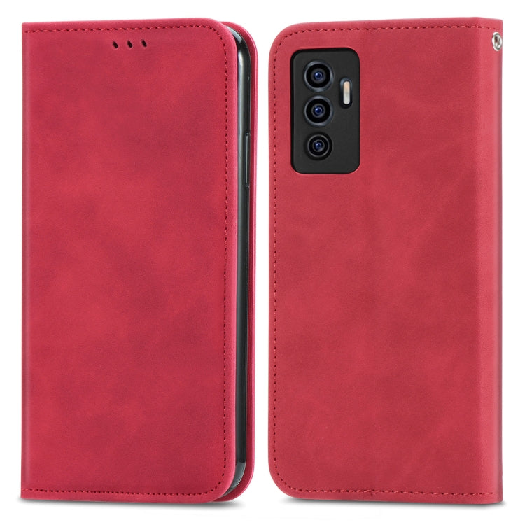 For vivo S10e Retro Skin Feel Magnetic Horizontal Flip Leather Phone Case