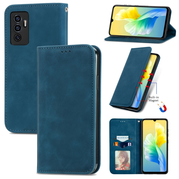 For vivo S10e Retro Skin Feel Magnetic Horizontal Flip Leather Phone Case
