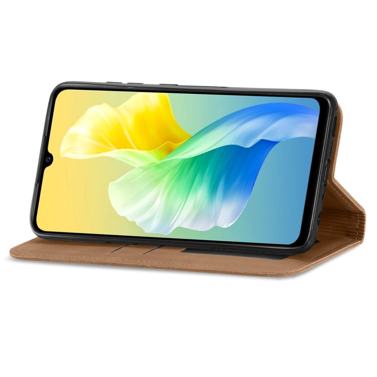 For vivo S10e Retro Skin Feel Magnetic Horizontal Flip Leather Phone Case