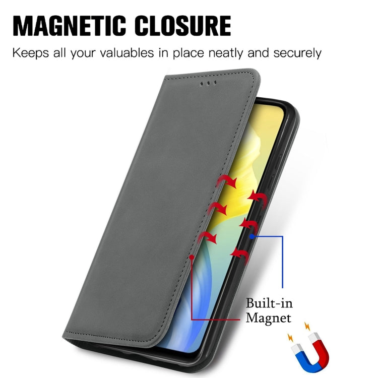 For vivo S10e Retro Skin Feel Magnetic Horizontal Flip Leather Phone Case