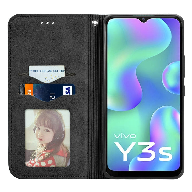 For vivo Y3s 2021 Retro Skin Feel Magnetic Horizontal Flip Leather Phone Case