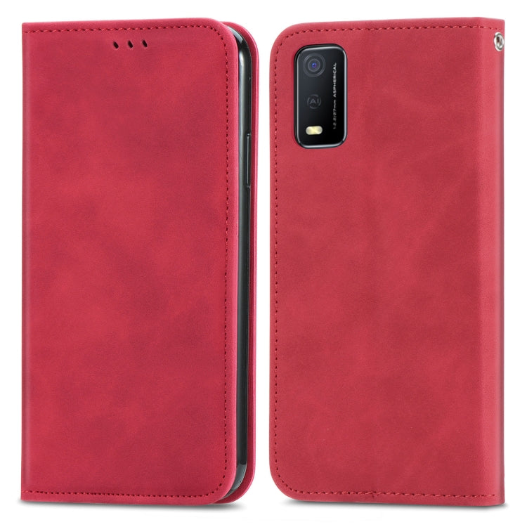 For vivo Y3s 2021 Retro Skin Feel Magnetic Horizontal Flip Leather Phone Case