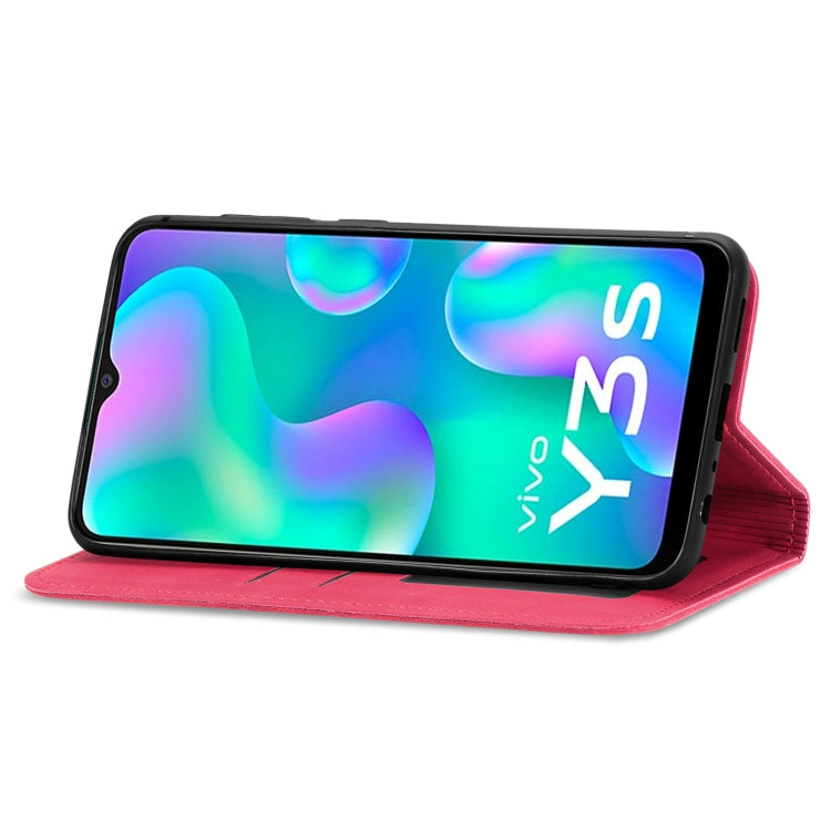 For vivo Y3s 2021 Retro Skin Feel Magnetic Horizontal Flip Leather Phone Case