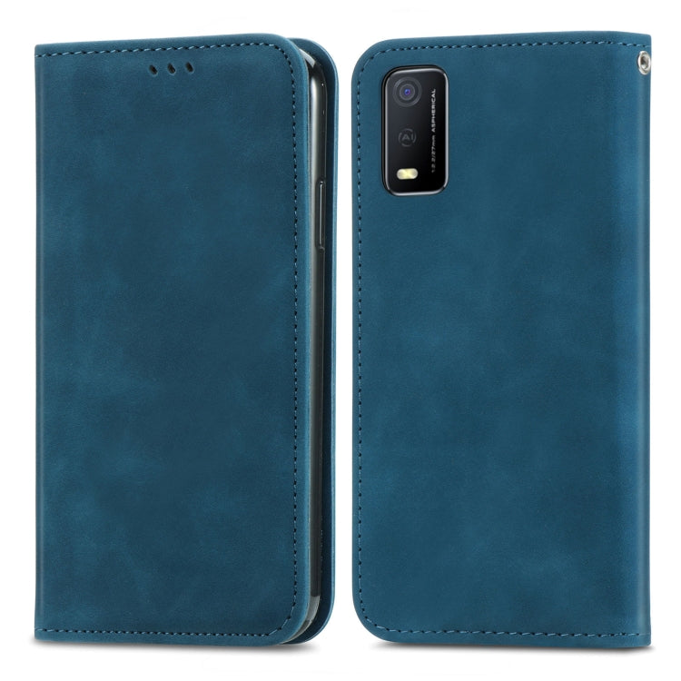 For vivo Y3s 2021 Retro Skin Feel Magnetic Horizontal Flip Leather Phone Case
