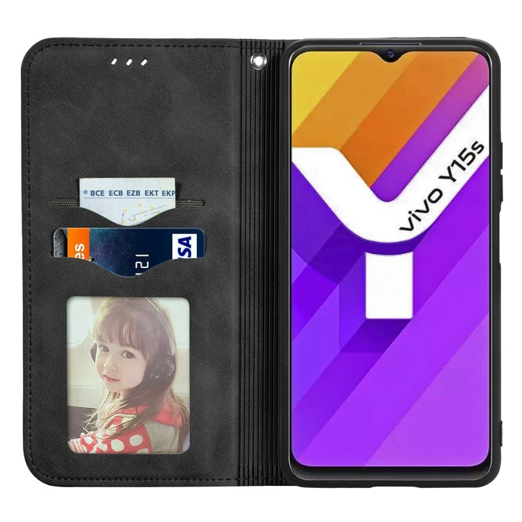 For vivo Y15S Retro Skin Feel Magnetic Horizontal Flip Leather Phone Case