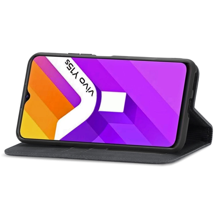 For vivo Y15S Retro Skin Feel Magnetic Horizontal Flip Leather Phone Case