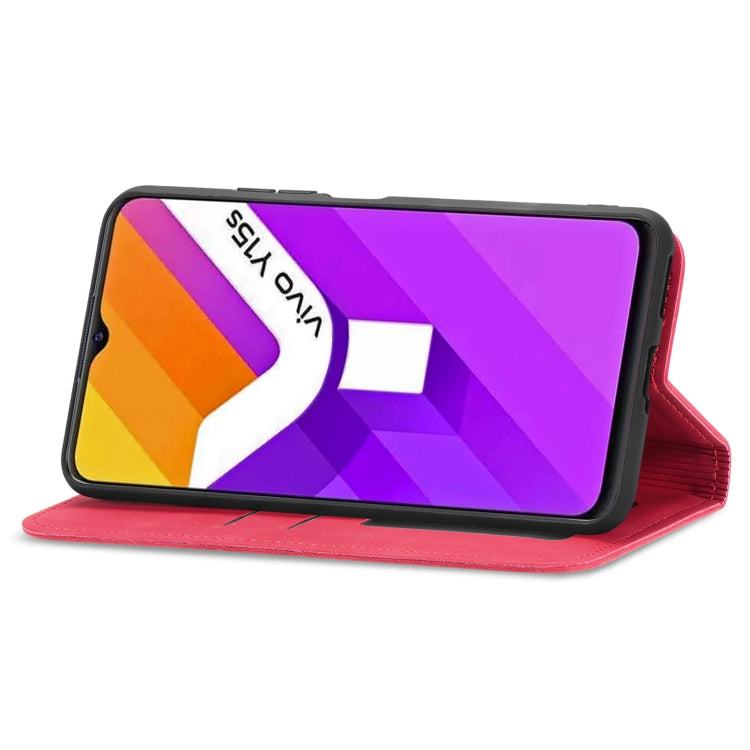 For vivo Y15S Retro Skin Feel Magnetic Horizontal Flip Leather Phone Case