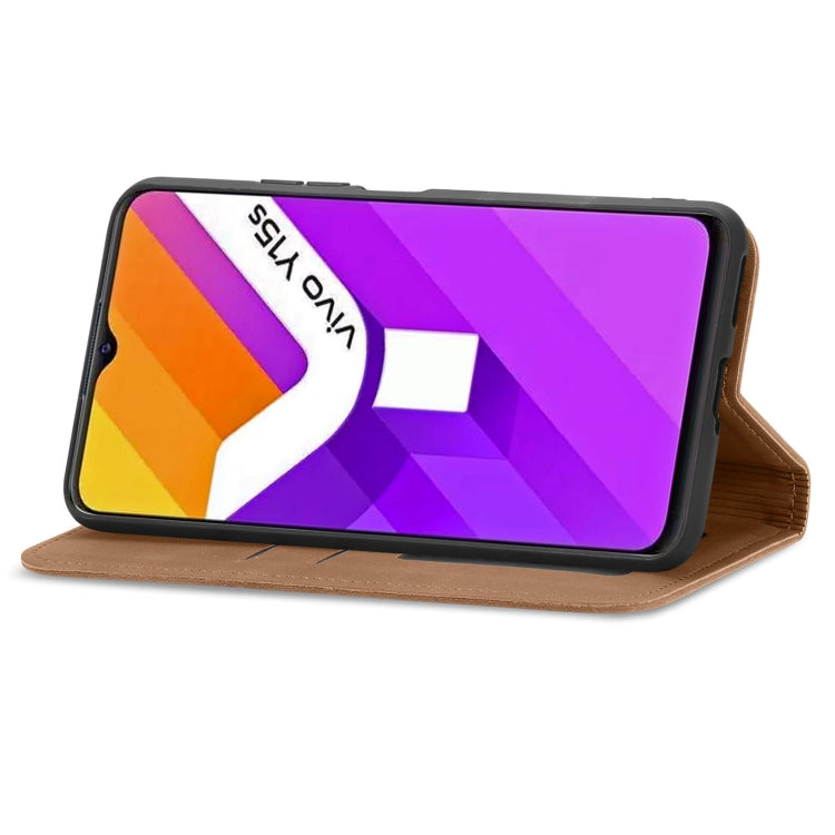 For vivo Y15S Retro Skin Feel Magnetic Horizontal Flip Leather Phone Case