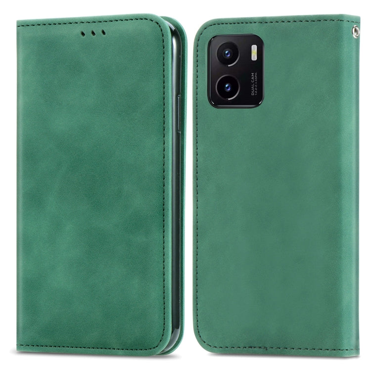 For vivo Y15S Retro Skin Feel Magnetic Horizontal Flip Leather Phone Case