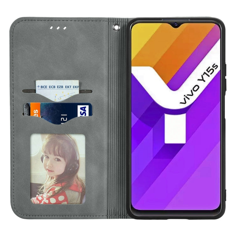 For vivo Y15S Retro Skin Feel Magnetic Horizontal Flip Leather Phone Case