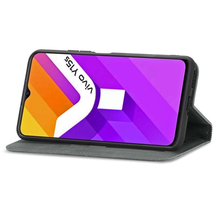 For vivo Y15S Retro Skin Feel Magnetic Horizontal Flip Leather Phone Case