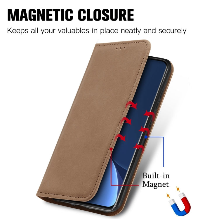 For Xiaomi 12 Pro Retro Skin Feel Magnetic Flip Leather Phone Case