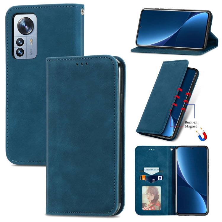 For Xiaomi 12 Pro Retro Skin Feel Magnetic Flip Leather Phone Case