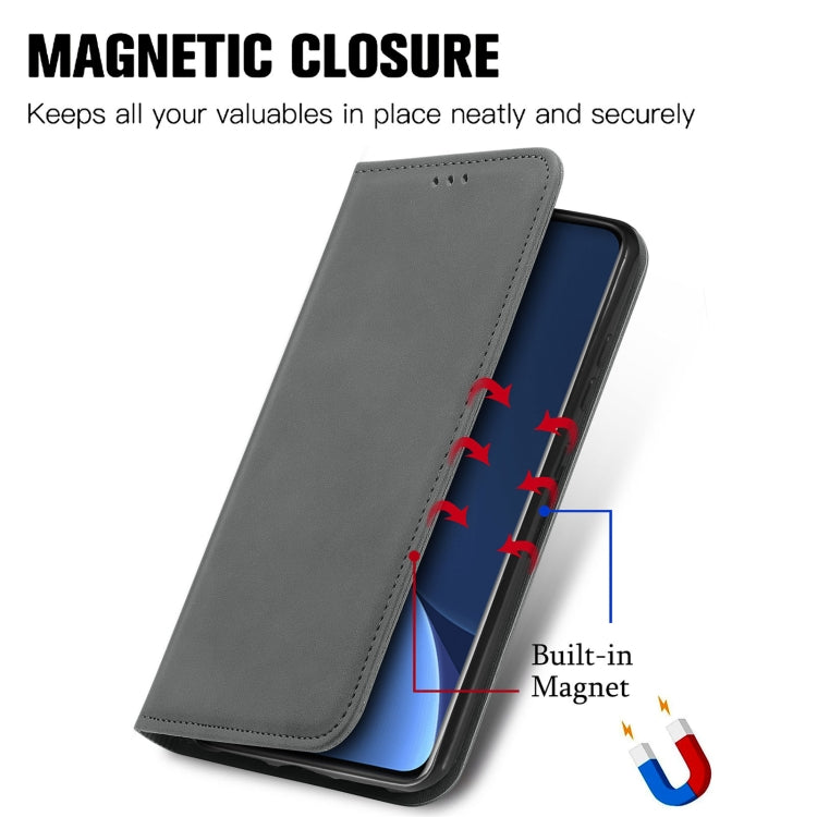 For Xiaomi 12 Pro Retro Skin Feel Magnetic Flip Leather Phone Case