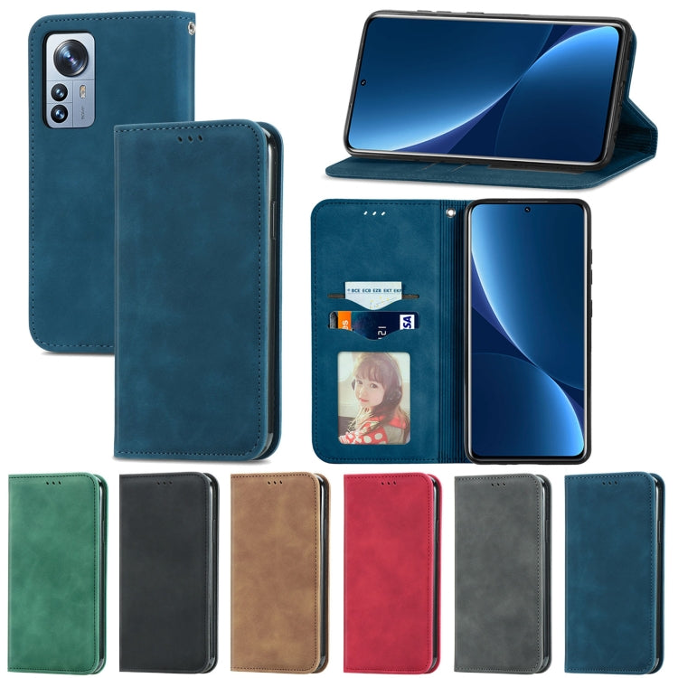 For Xiaomi 12 Pro Retro Skin Feel Magnetic Flip Leather Phone Case