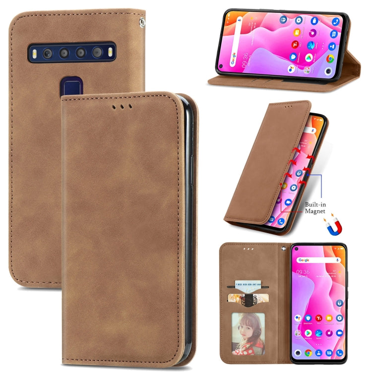 For TCL 10L Retro Skin Feel Magnetic Horizontal Flip Leather Phone Case