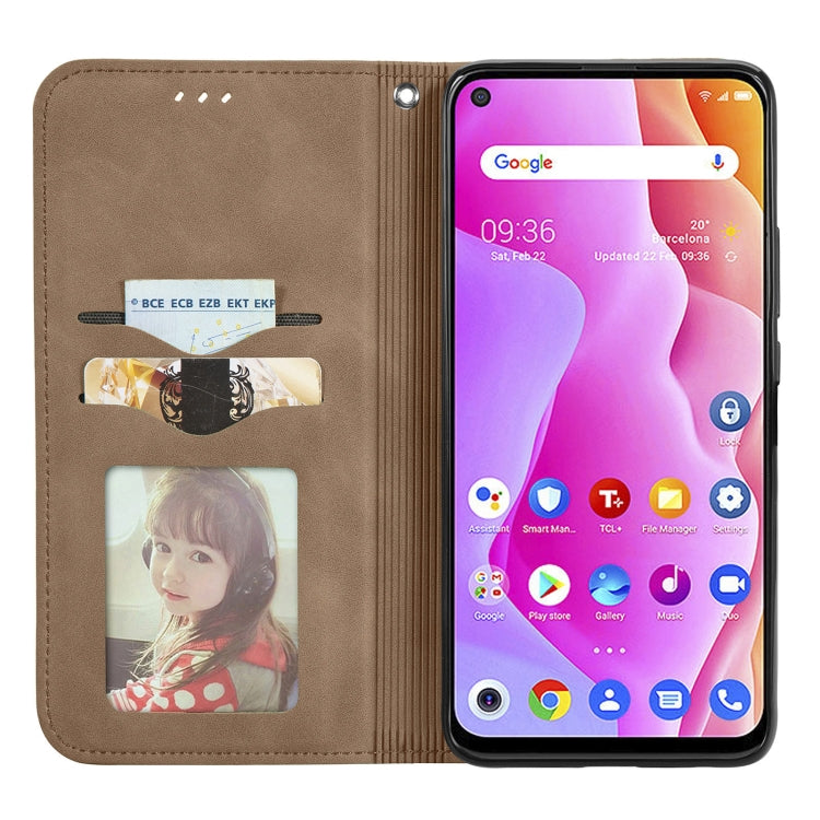 For TCL 10L Retro Skin Feel Magnetic Horizontal Flip Leather Phone Case