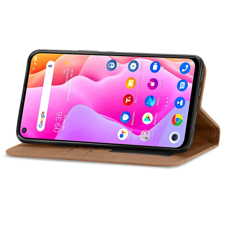 For TCL 10L Retro Skin Feel Magnetic Horizontal Flip Leather Phone Case