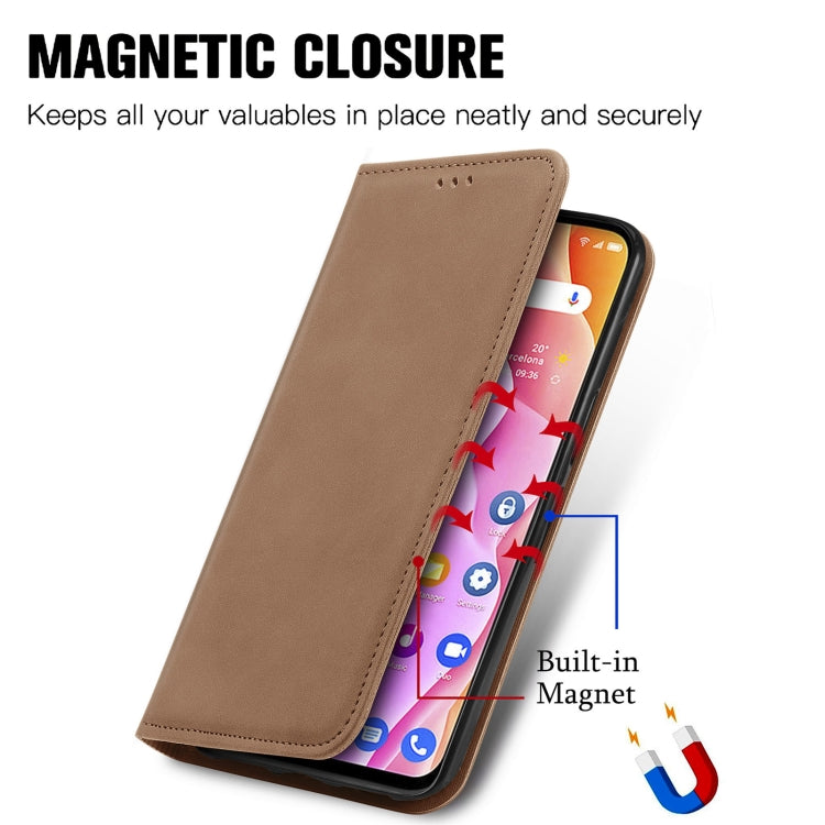 For TCL 10L Retro Skin Feel Magnetic Horizontal Flip Leather Phone Case