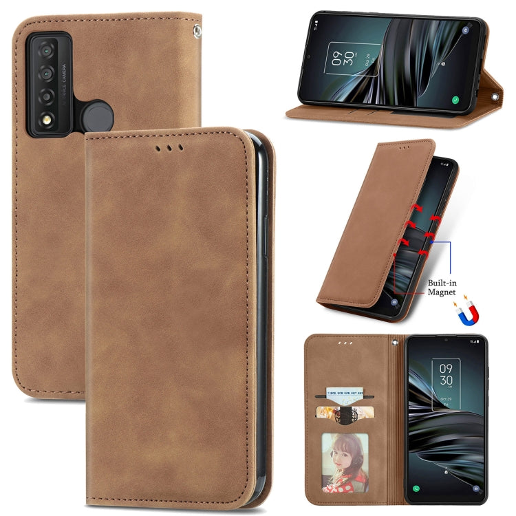 For TCL 20 XE Retro Skin Feel Magnetic Horizontal Flip Leather Phone Case