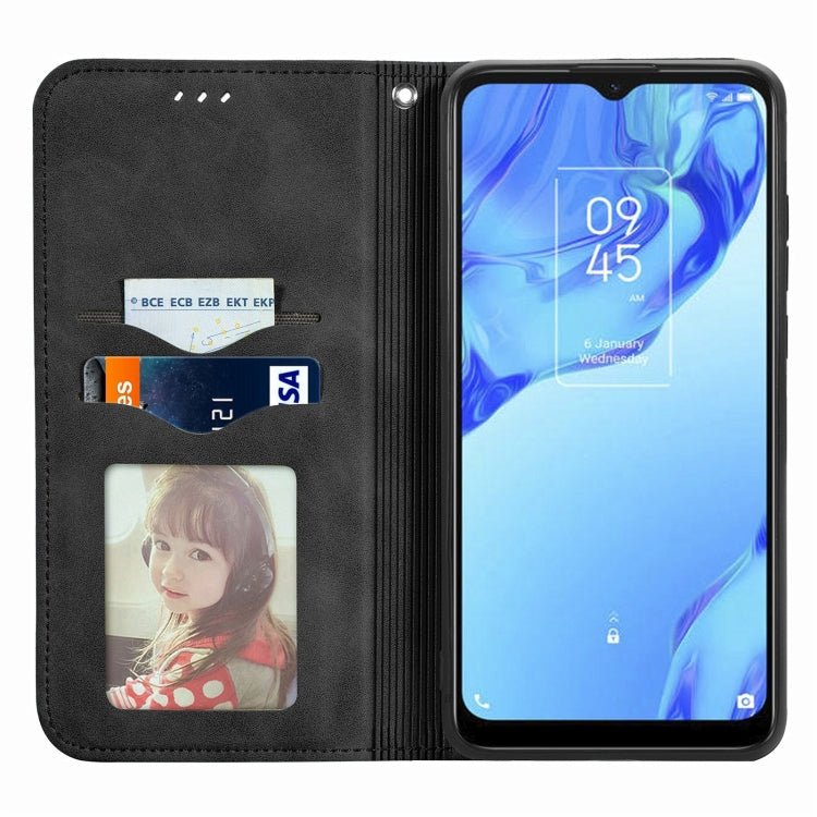 For TCL 20B Retro Skin Feel Magnetic Horizontal Flip Leather Phone Case