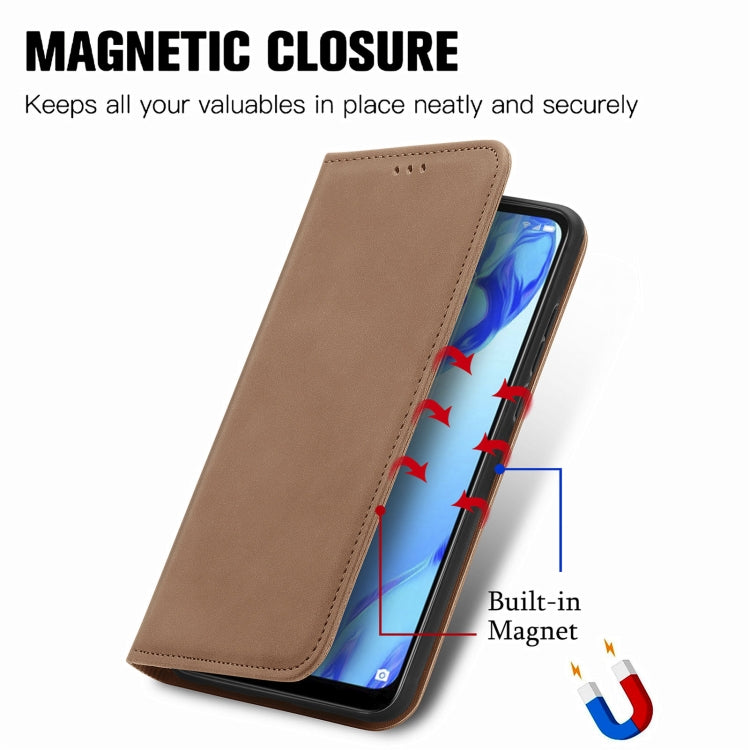 For TCL 20B Retro Skin Feel Magnetic Horizontal Flip Leather Phone Case