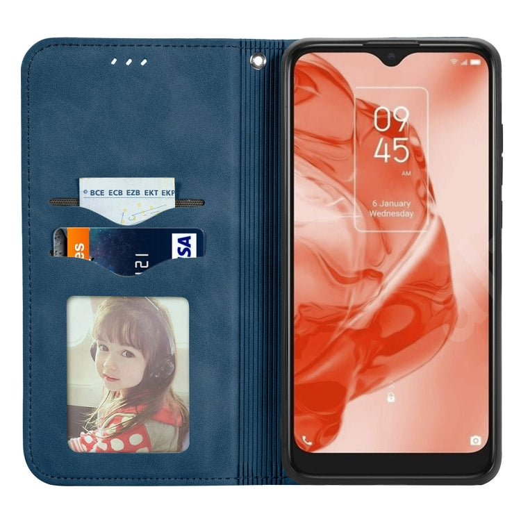 For TCL 205 Retro Skin Feel Magnetic Horizontal Flip Leather Phone Case