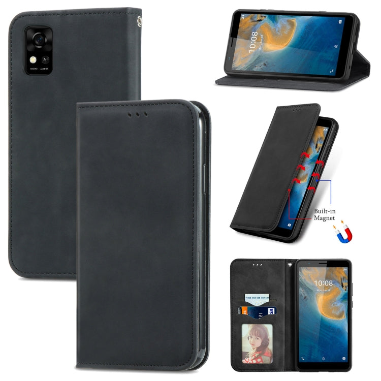 For ZTE Blade A31 Retro Skin Feel Magnetic Horizontal Flip Leather Phone Case
