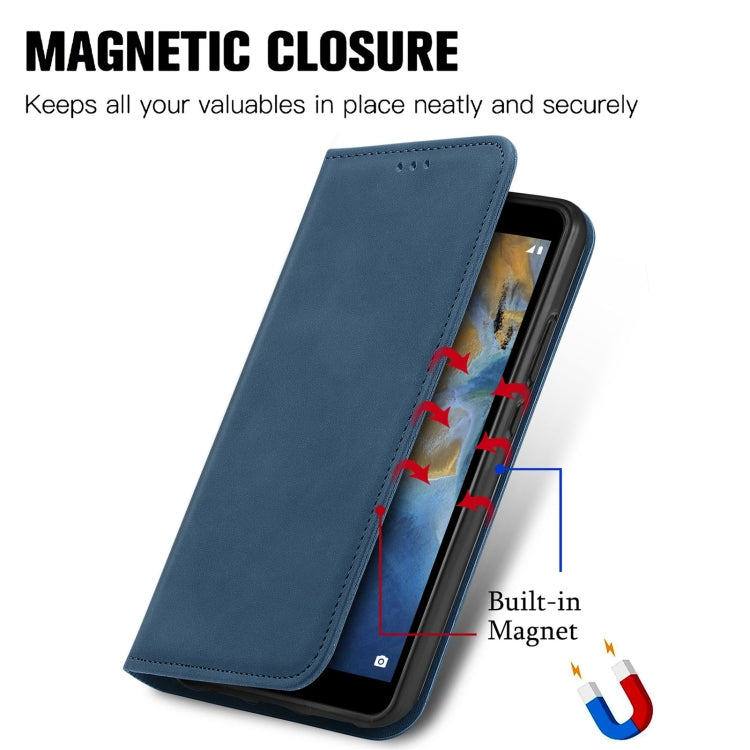 For ZTE Blade A31 Retro Skin Feel Magnetic Horizontal Flip Leather Phone Case