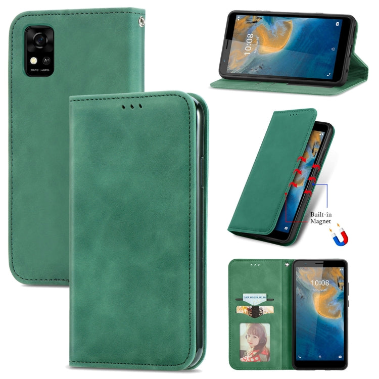For ZTE Blade A31 Retro Skin Feel Magnetic Horizontal Flip Leather Phone Case
