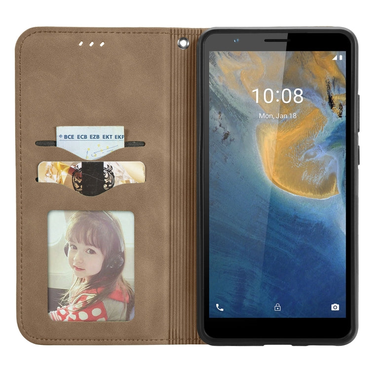 For ZTE Blade A31 Retro Skin Feel Magnetic Horizontal Flip Leather Phone Case