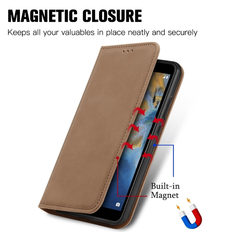 For ZTE Blade A31 Retro Skin Feel Magnetic Horizontal Flip Leather Phone Case