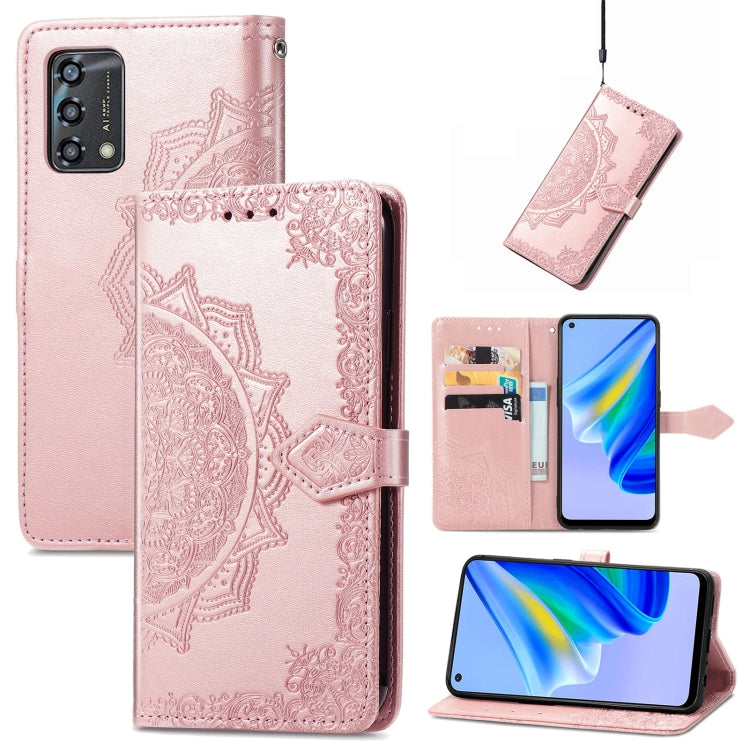 For OPPO A95 4G Mandala Flower Embossed Horizontal Flip Leather Phone Case