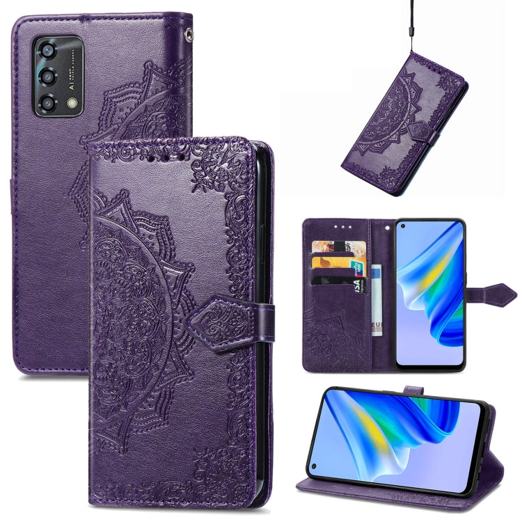 For OPPO A95 4G Mandala Flower Embossed Horizontal Flip Leather Phone Case