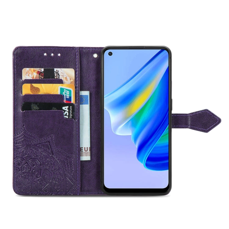 For OPPO A95 4G Mandala Flower Embossed Horizontal Flip Leather Phone Case