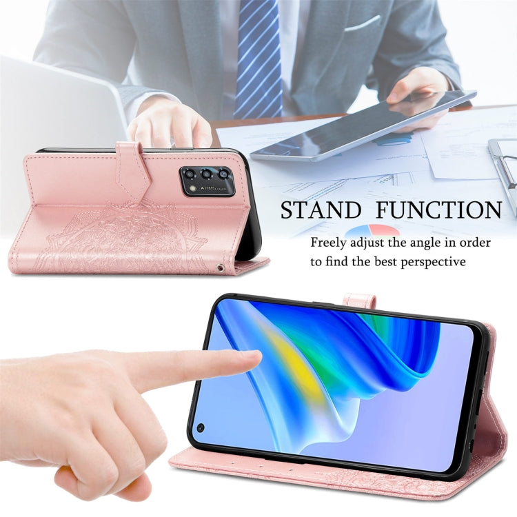 For OPPO A95 4G Mandala Flower Embossed Horizontal Flip Leather Phone Case