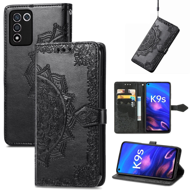 For OPPO K9s Mandala Flower Embossed Horizontal Flip Leather Phone Case