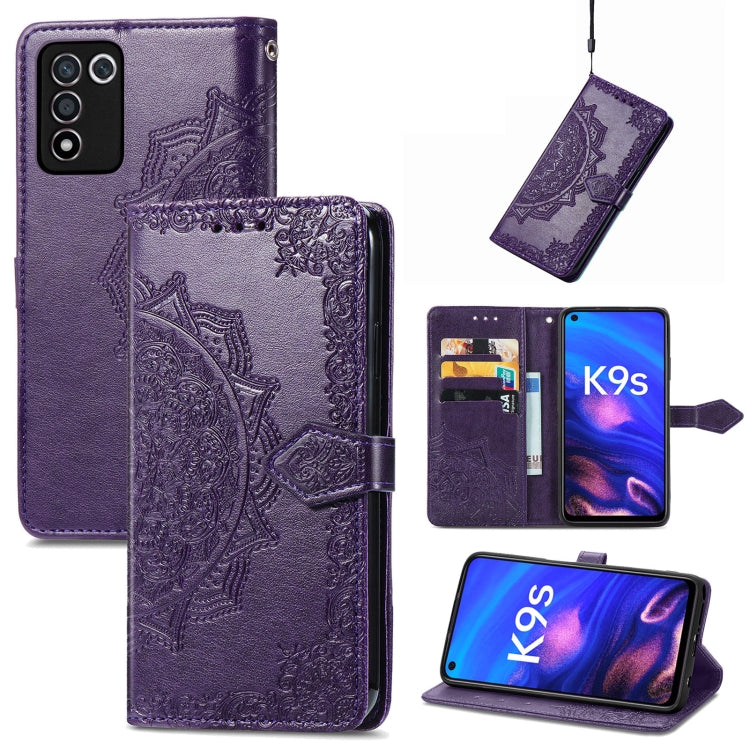 For OPPO K9s Mandala Flower Embossed Horizontal Flip Leather Phone Case