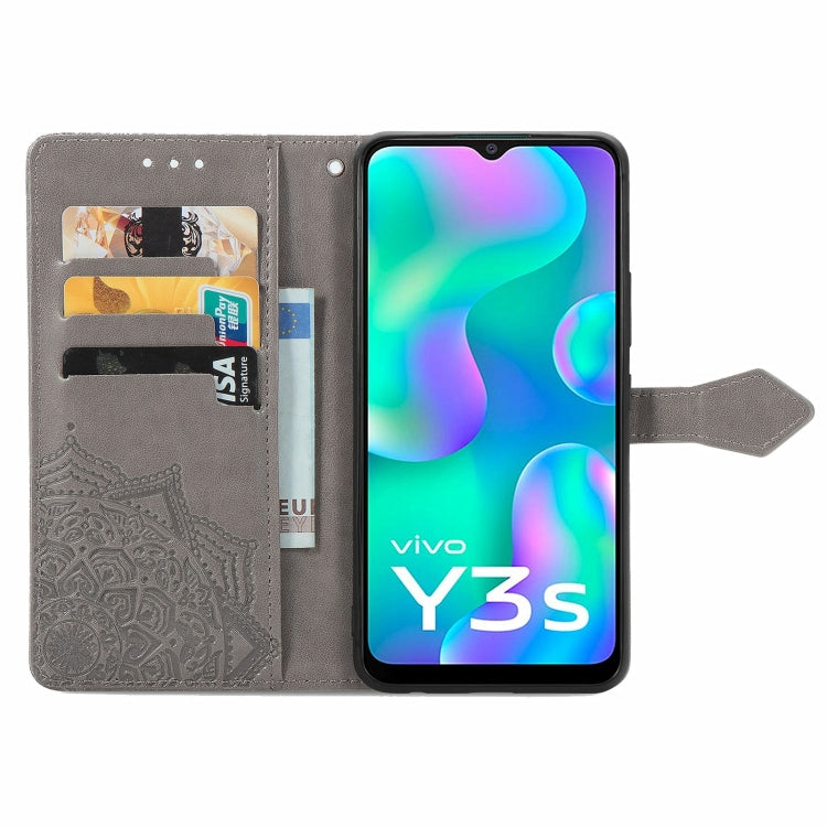 For vivo Y3s 2021 Mandala Flower Embossed Horizontal Flip Leather Phone Case