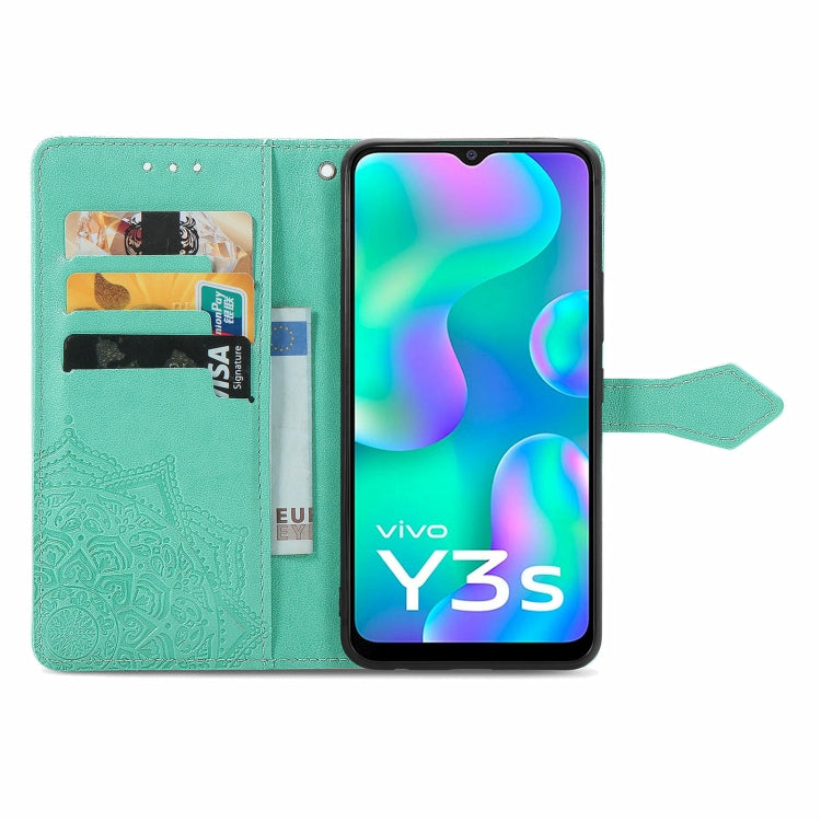 For vivo Y3s 2021 Mandala Flower Embossed Horizontal Flip Leather Phone Case
