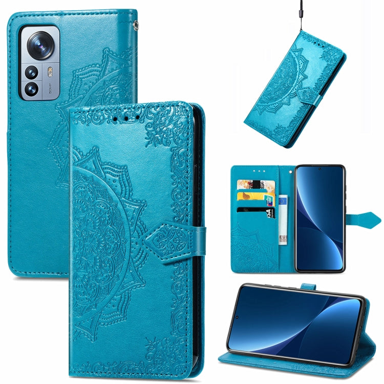 For Xiaomi 12 Pro Mandala Flower Embossed Horizontal Flip Leather Phone Case