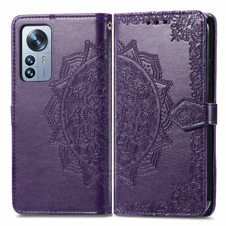 For Xiaomi 12 Pro Mandala Flower Embossed Horizontal Flip Leather Phone Case