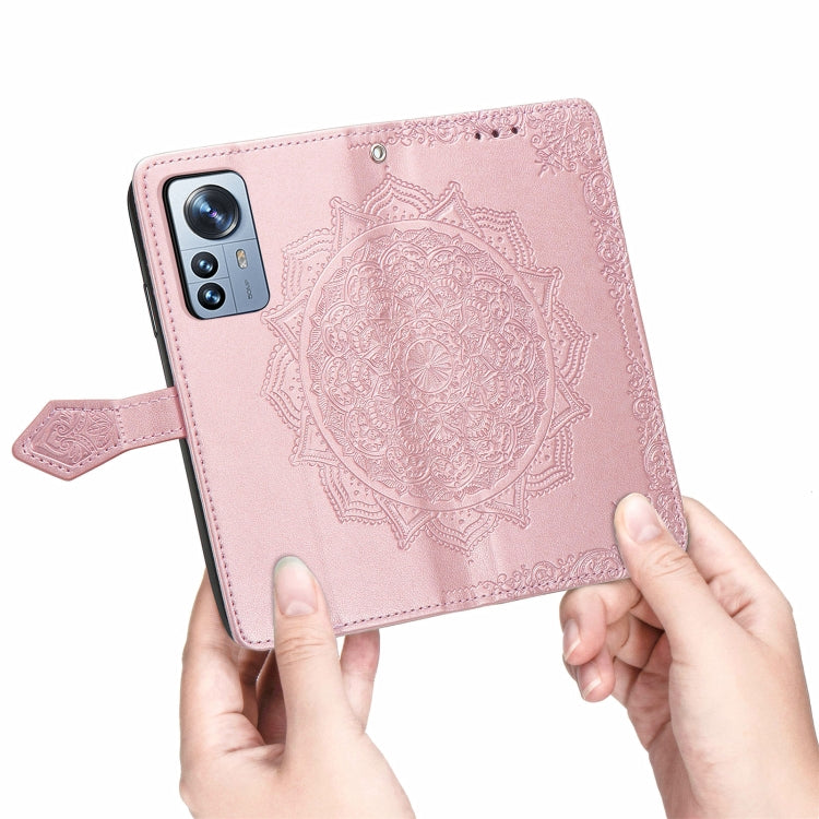 For Xiaomi 12 Pro Mandala Flower Embossed Horizontal Flip Leather Phone Case