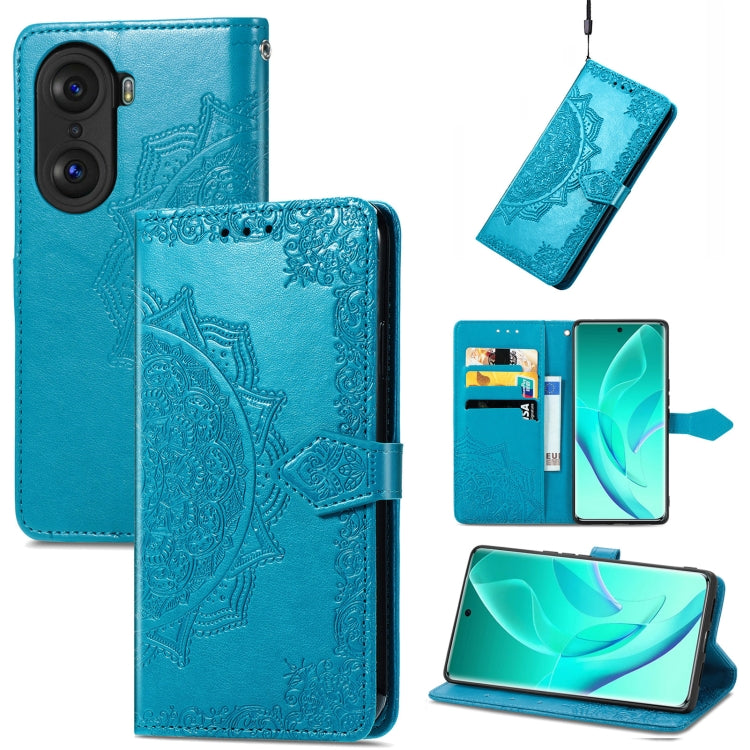 For Honor 60 Pro Mandala Flower Embossed Horizontal Flip Leather Phone Case