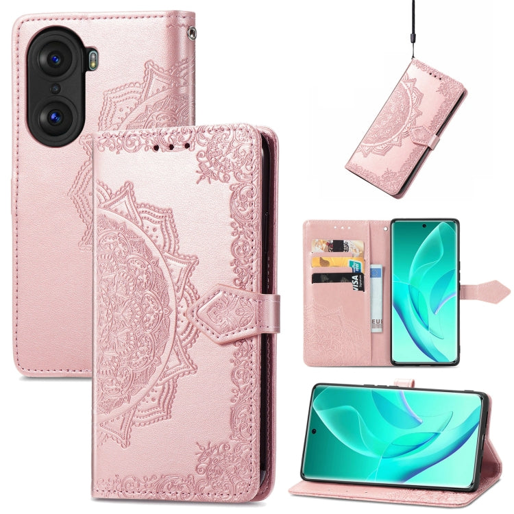 For Honor 60 Pro Mandala Flower Embossed Horizontal Flip Leather Phone Case
