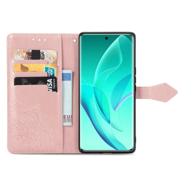 For Honor 60 Pro Mandala Flower Embossed Horizontal Flip Leather Phone Case
