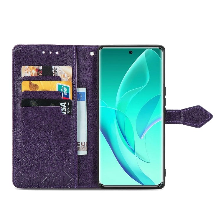 For Honor 60 Pro Mandala Flower Embossed Horizontal Flip Leather Phone Case